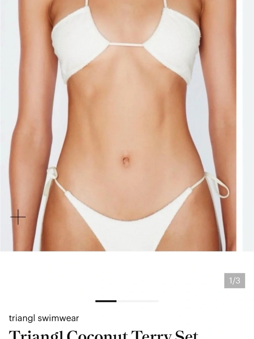 triangl swimwear white coconut terry bikini set
